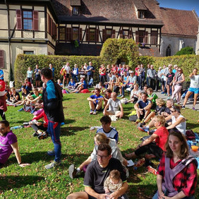 Sonne genießen nach dem Lauf