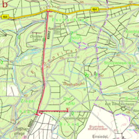 Karte mit eingezeichneter Sperrung der Straße zwischen Dettenhausen und Pfrondorf