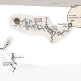Schematischer Plan des neuen Spielplatzes am Saurucken (Bild: Terra.in Stuttgart).