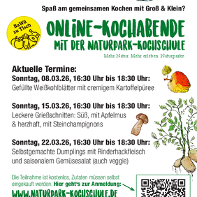 Das Programm der Naturpark Kochschule für den März 2026 (Bild: AG Naturparke Baden-Württemberg).